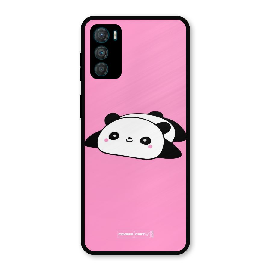 Cute Lazy Panda Metal Back Case for Moto G42