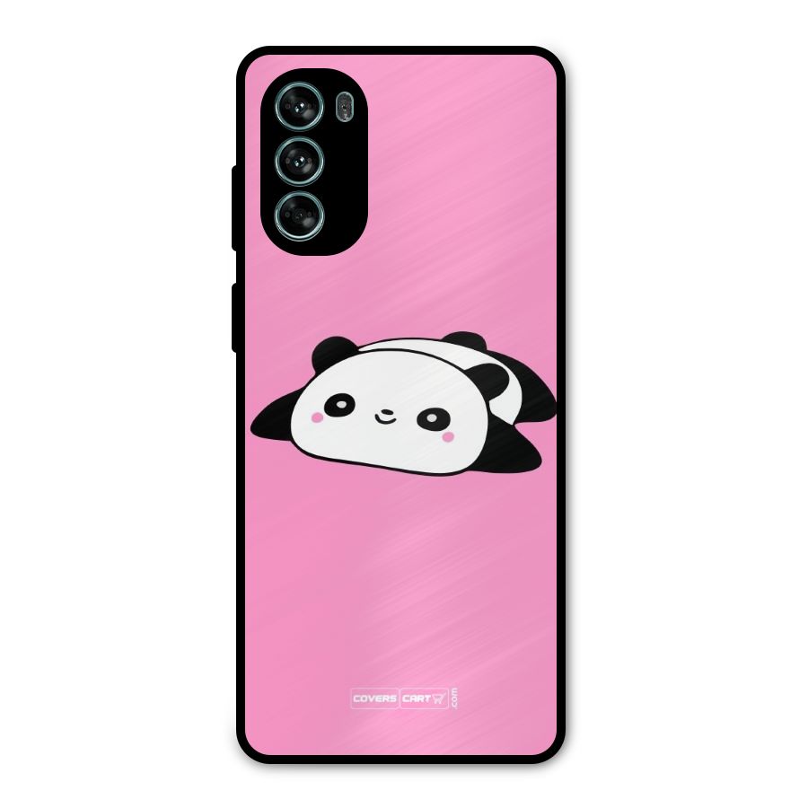 Cute Lazy Panda Metal Back Case for Moto G62