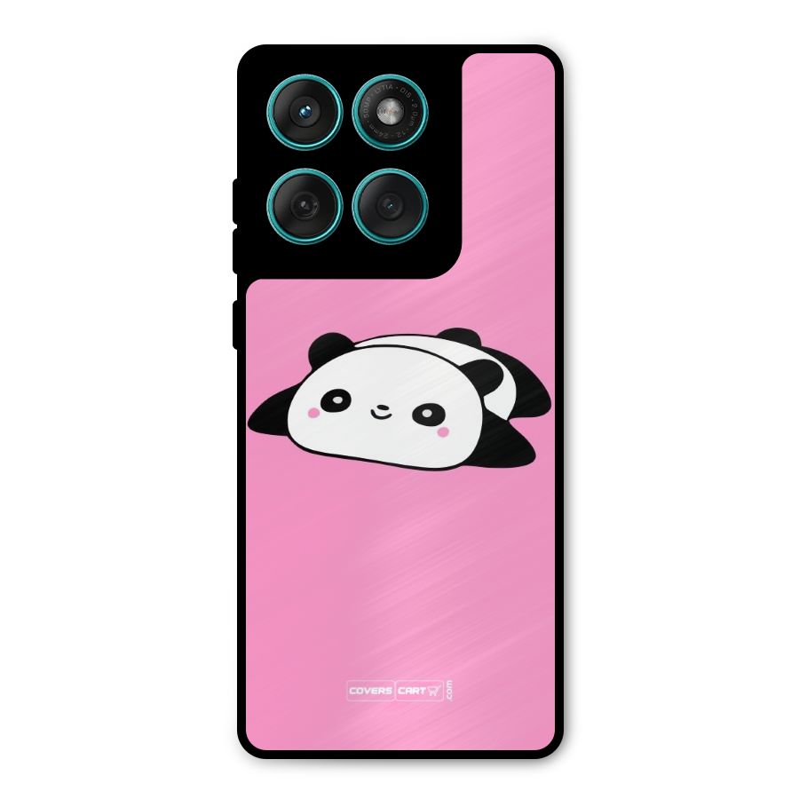 Cute Lazy Panda Metal Back Case for Motorola Edge 60 Fusion