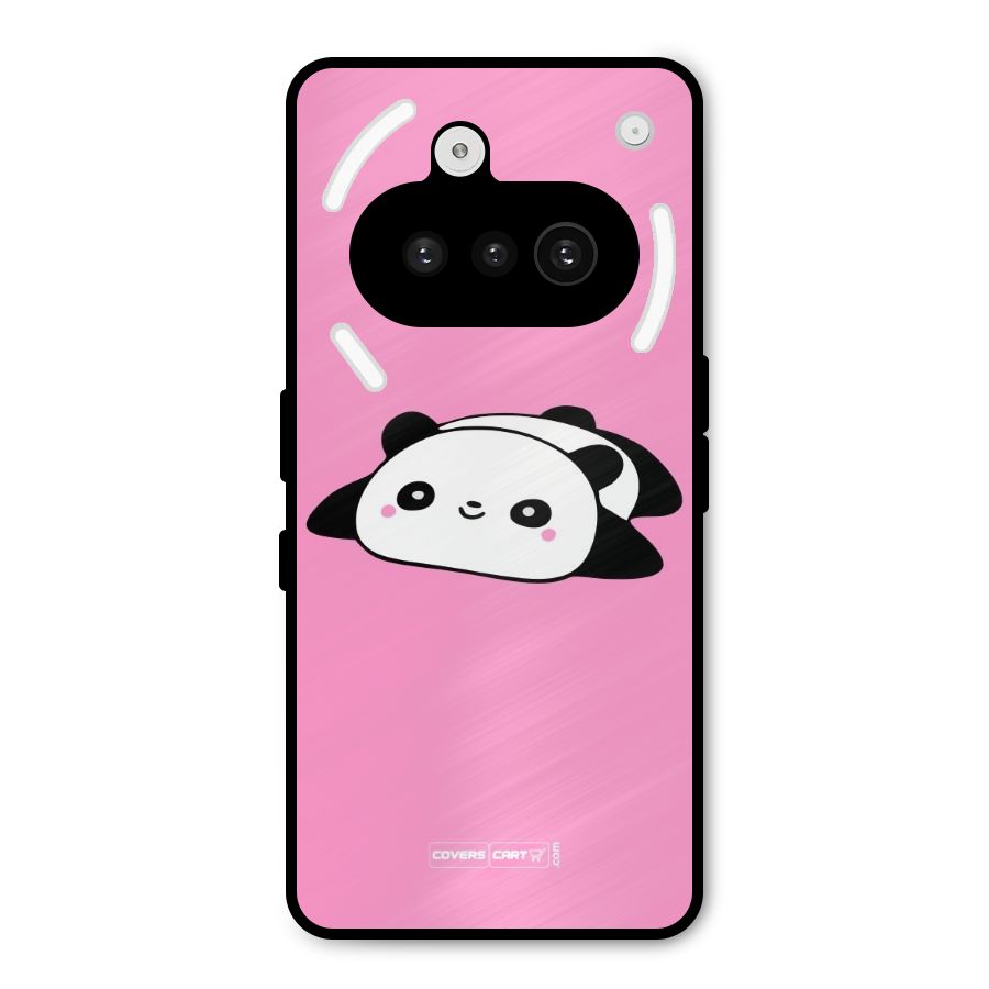 Cute Lazy Panda Metal Back Case for Nothing Phone 3a