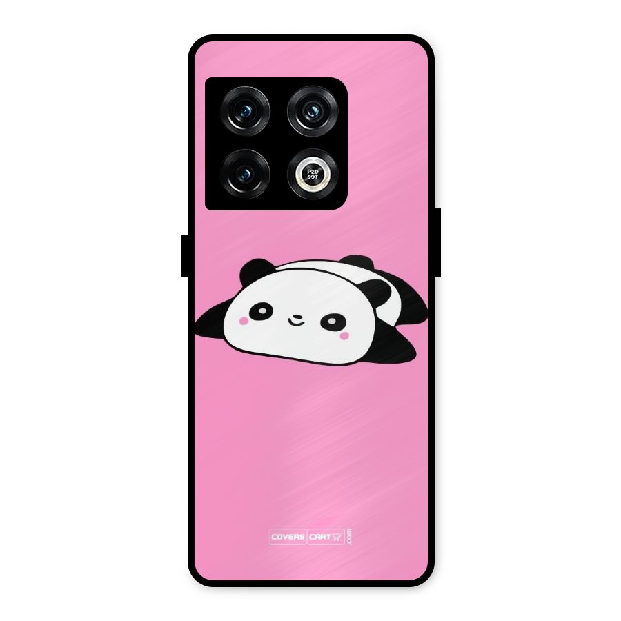 Cute Lazy Panda Metal Back Case for OnePlus 10 Pro 5G