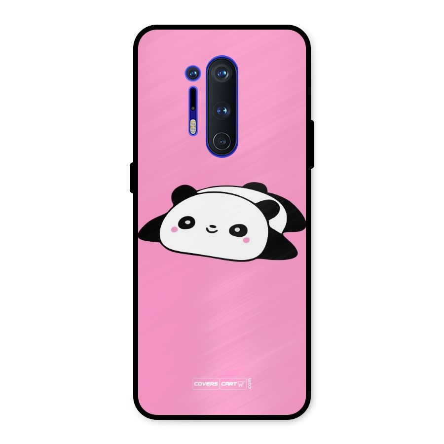Cute Lazy Panda Metal Back Case for OnePlus 8 Pro
