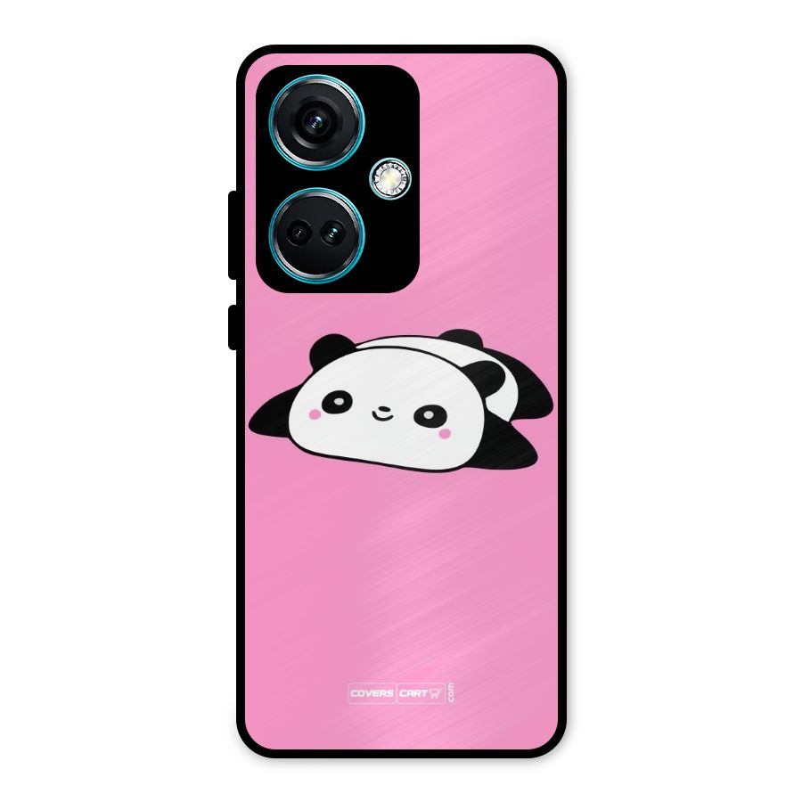 Cute Lazy Panda Metal Back Case for OnePlus Nord CE 3 5G