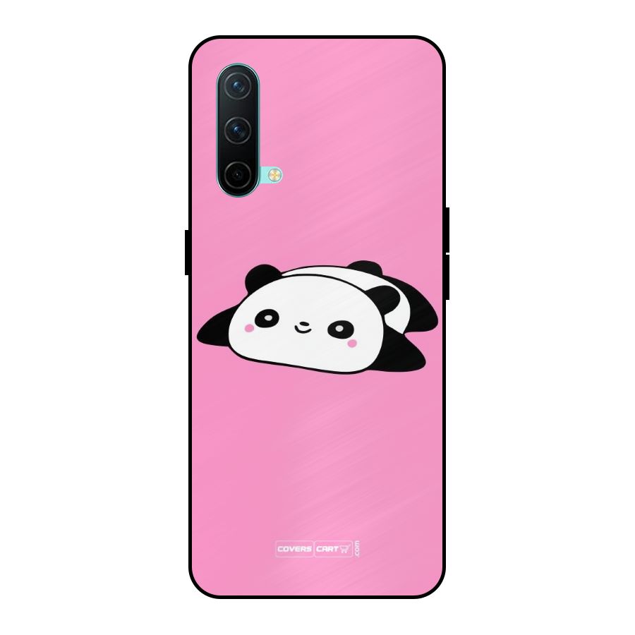 Cute Lazy Panda Metal Back Case for OnePlus Nord CE 5G