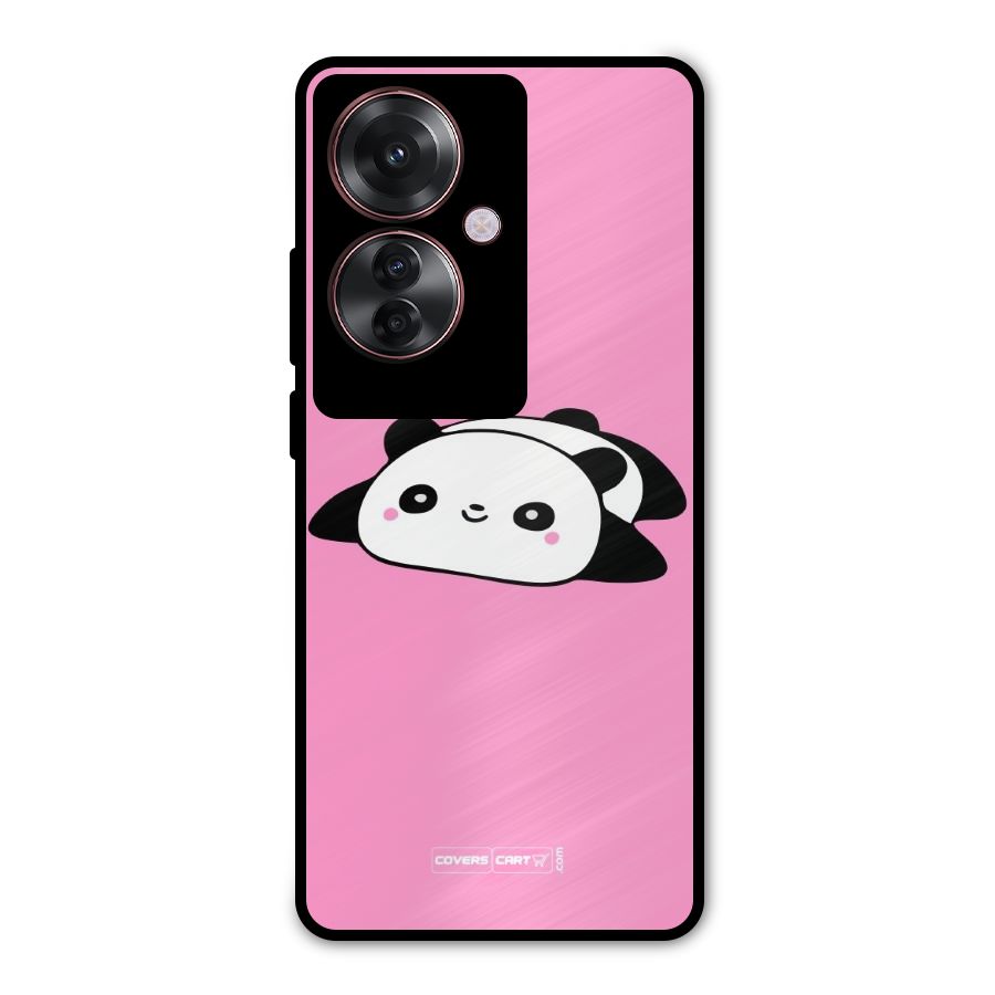 Cute Lazy Panda Metal Back Case for Oppo F25 Pro