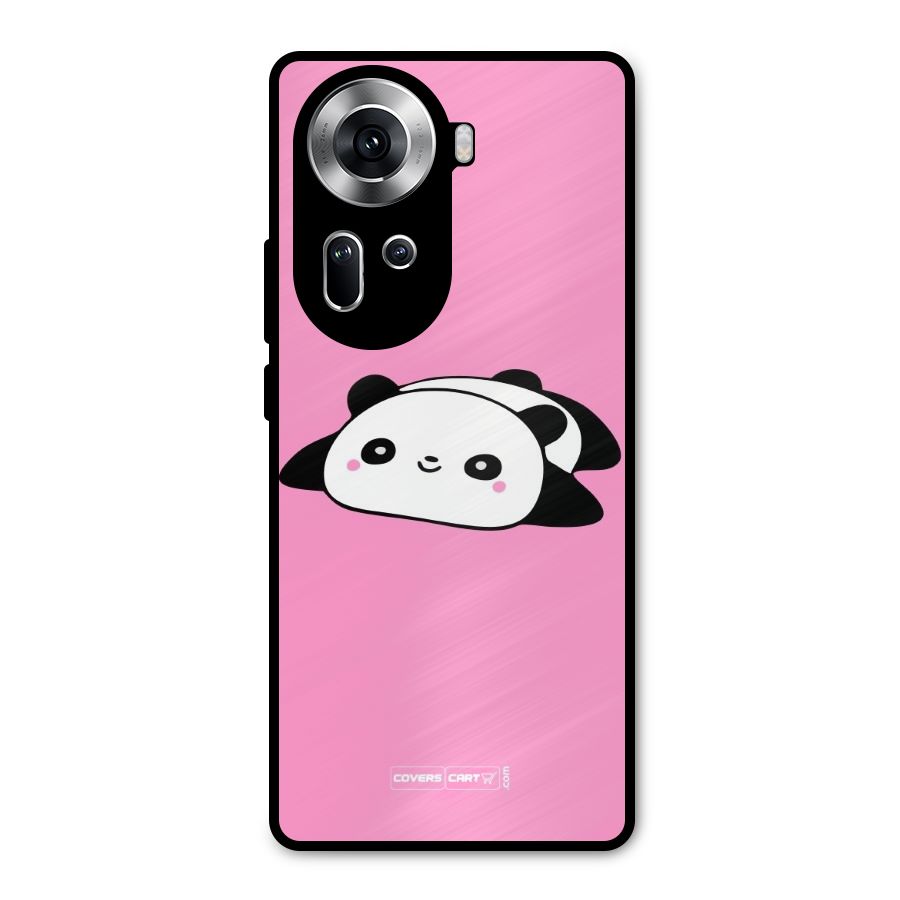Cute Lazy Panda Metal Back Case for Oppo Reno11 5G