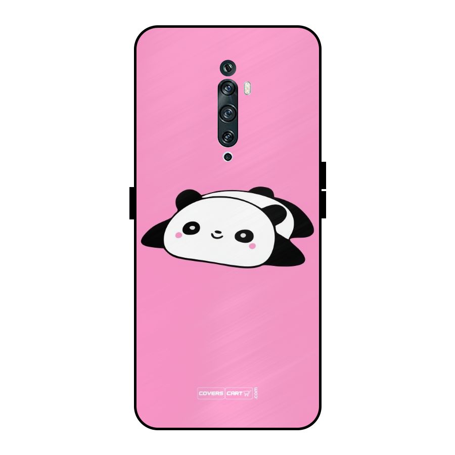 Cute Lazy Panda Metal Back Case for Oppo Reno2 F