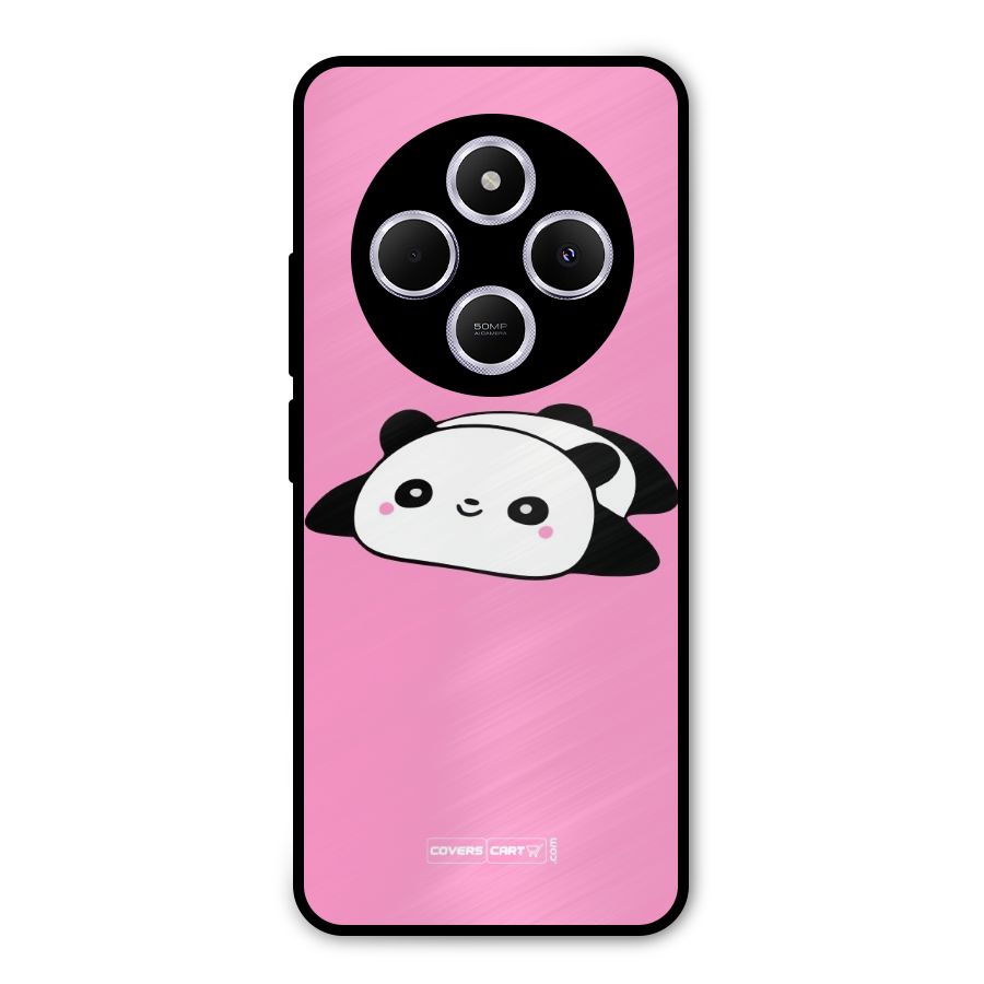 Cute Lazy Panda Metal Back Case for Poco C75 5G