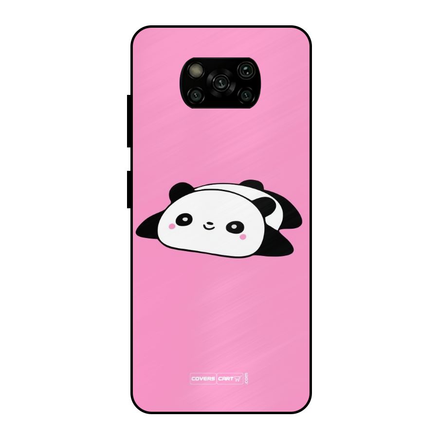 Cute Lazy Panda Metal Back Case for Poco X3