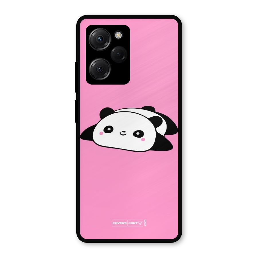 Cute Lazy Panda Metal Back Case for Poco X5 Pro