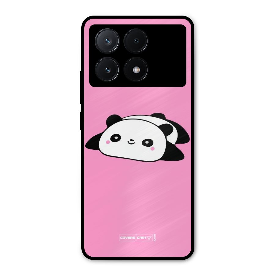 Cute Lazy Panda Metal Back Case for Poco X6 Pro