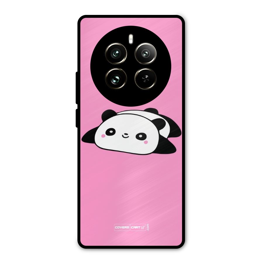 Cute Lazy Panda Metal Back Case for Realme 12 Pro