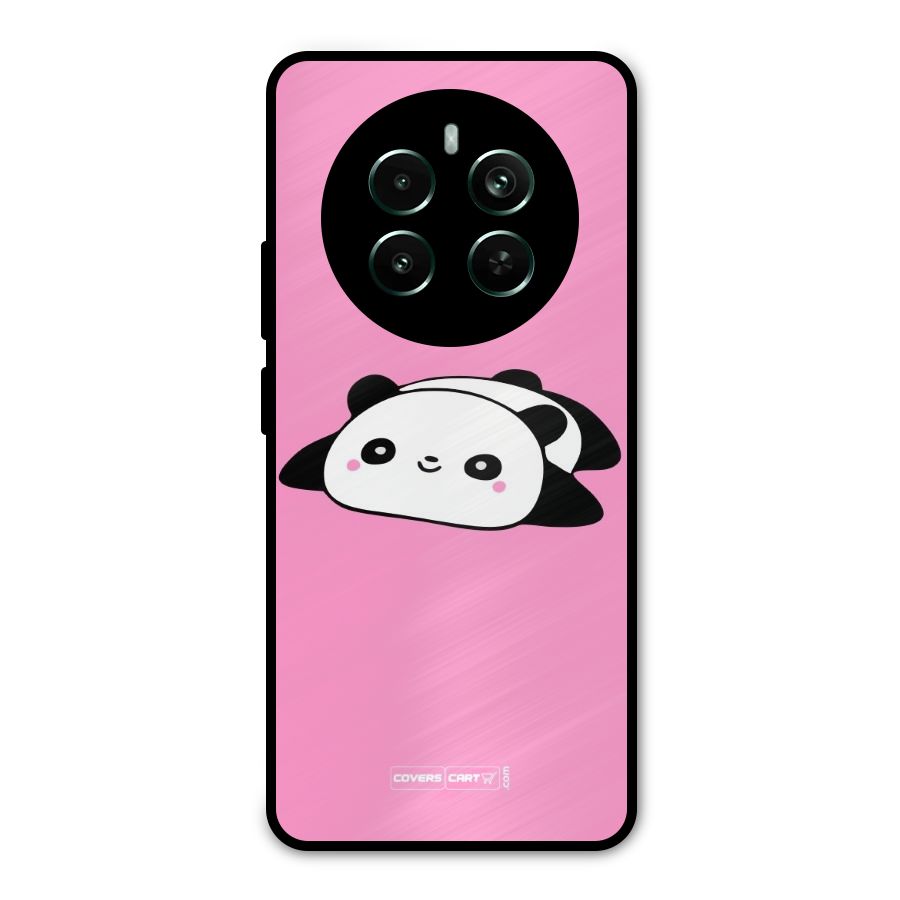 Cute Lazy Panda Metal Back Case for Realme 12 Pro Plus