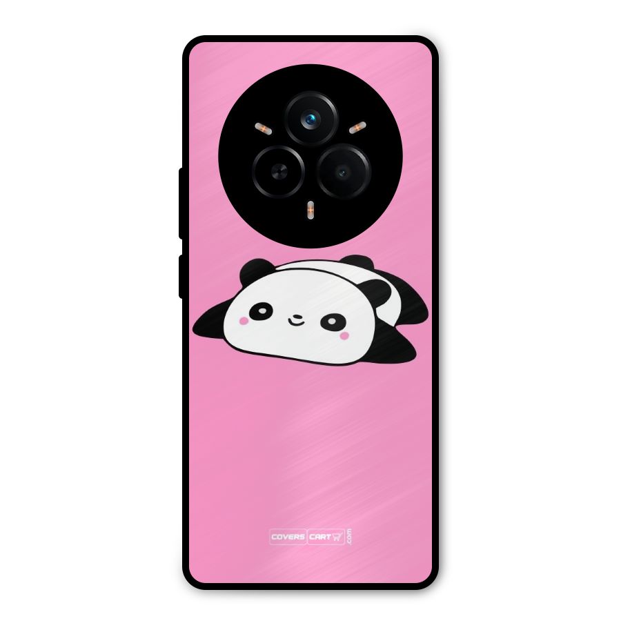Cute Lazy Panda Metal Back Case for Realme 14 Pro Plus