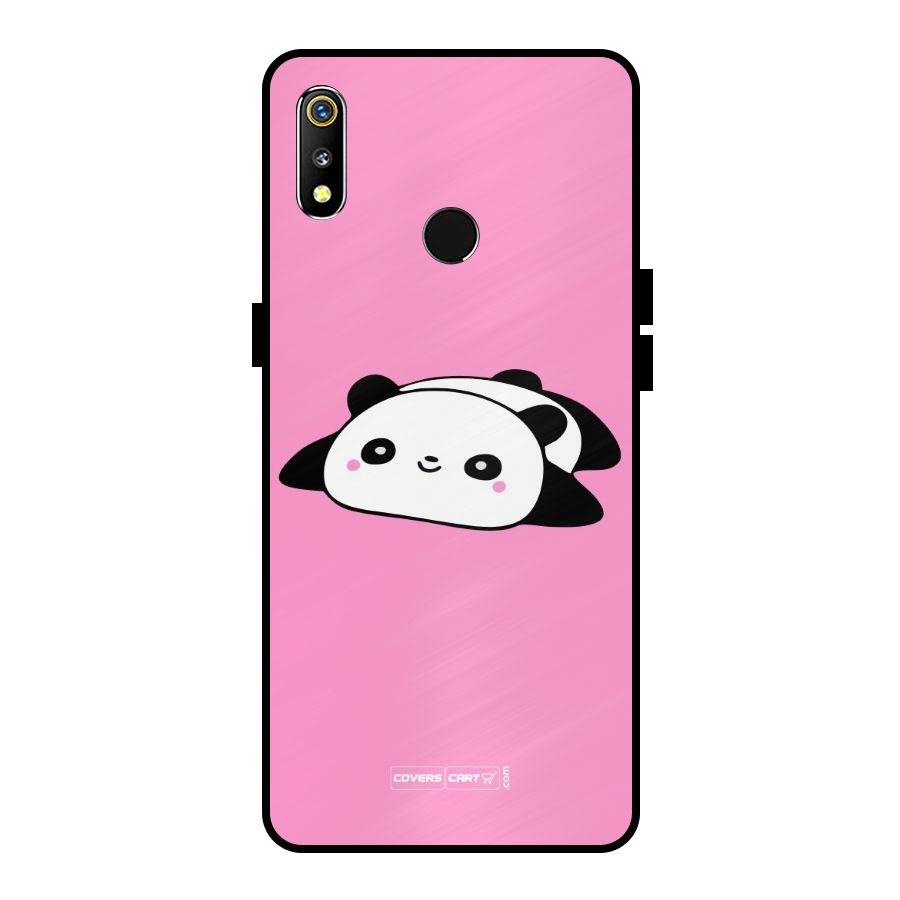 Cute Lazy Panda Metal Back Case for Realme 3i