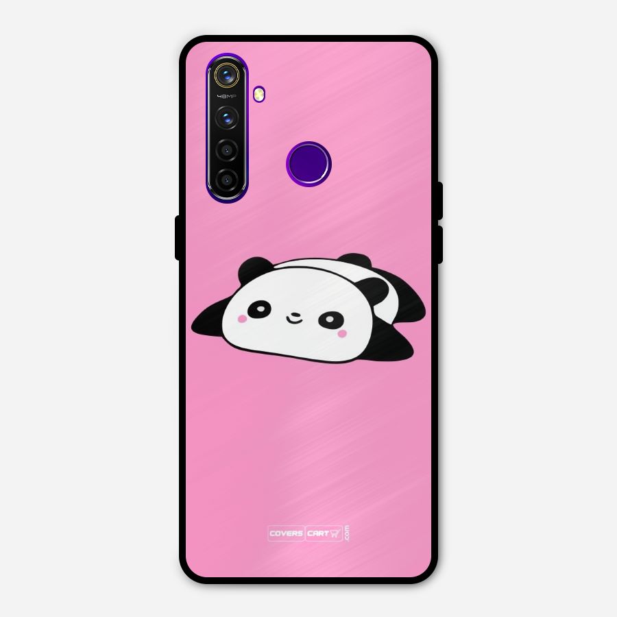 Cute Lazy Panda Metal Back Case for Realme 5 Pro