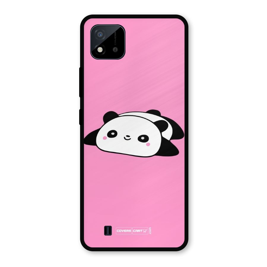 Cute Lazy Panda Metal Back Case for Realme C11 2021