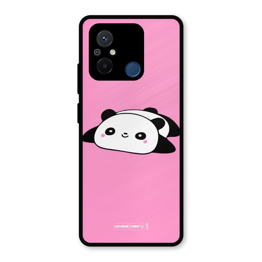 Cute Lazy Panda Metal Back Case for Redmi 12C
