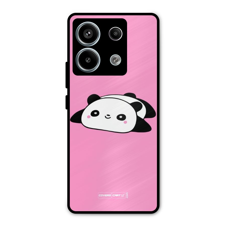 Cute Lazy Panda Metal Back Case for Redmi Note 13 Pro 5G