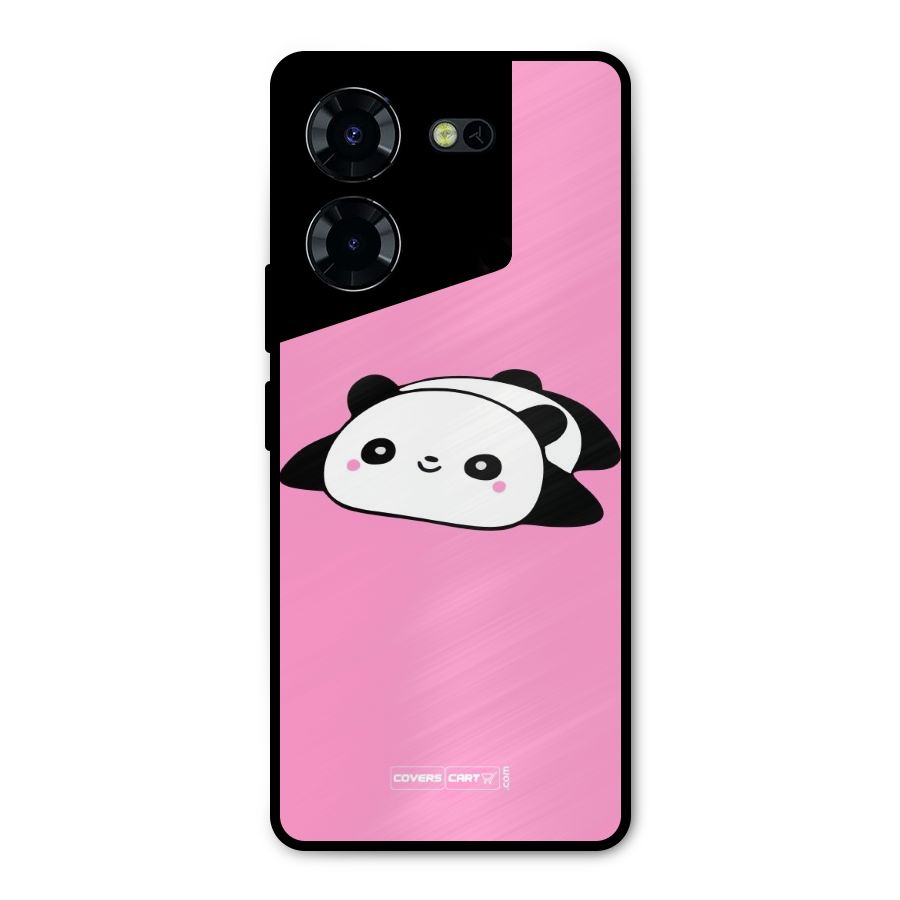 Cute Lazy Panda Metal Back Case for Tecno Pova 5 Pro 5G