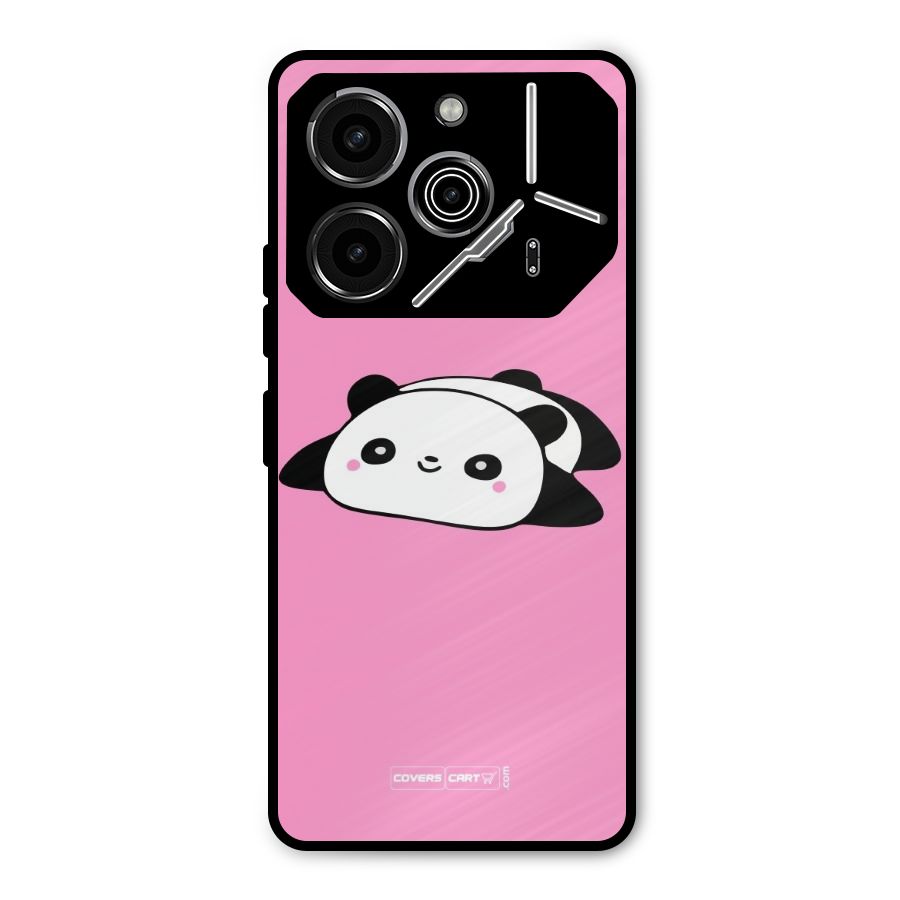 Cute Lazy Panda Metal Back Case for Tecno Pova 6 Pro