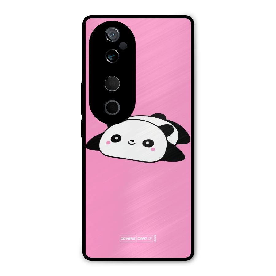 Cute Lazy Panda Metal Back Case for Vivo T3 Ultra
