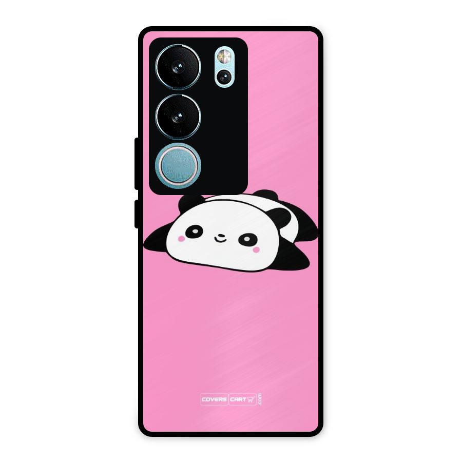 Cute Lazy Panda Metal Back Case for Vivo V29 Pro