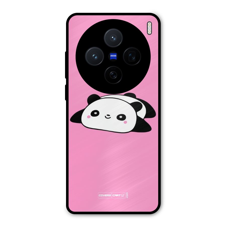 Cute Lazy Panda Metal Back Case for Vivo X200