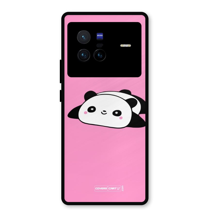 Cute Lazy Panda Metal Back Case for Vivo X80