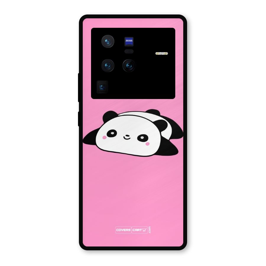 Cute Lazy Panda Metal Back Case for Vivo X80 Pro