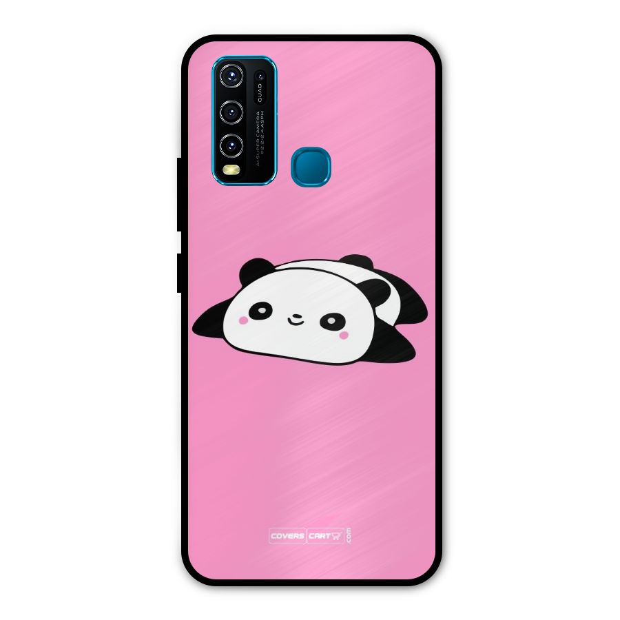 Cute Lazy Panda Metal Back Case for Vivo Y30