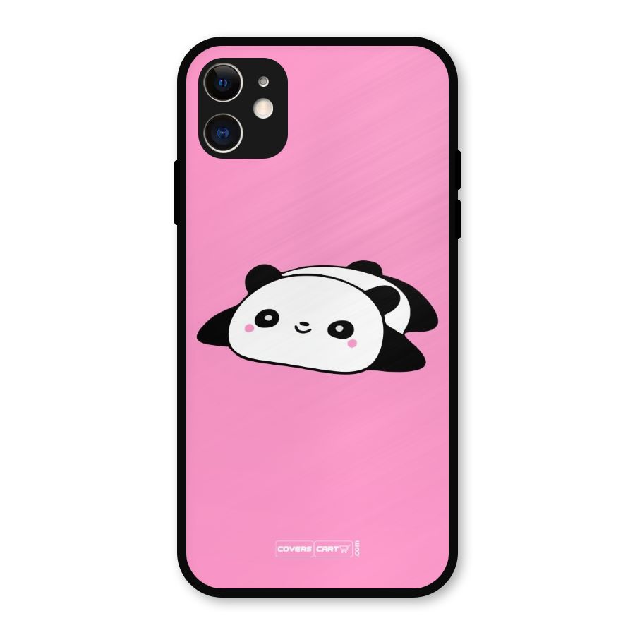 Cute Lazy Panda Metal Back Case for iPhone 11