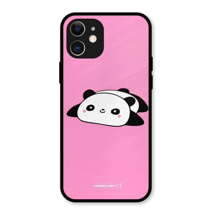 Cute Lazy Panda Metal Back Case for iPhone 12