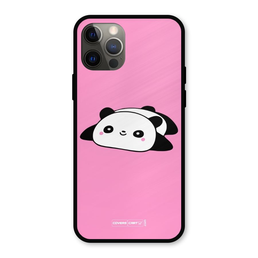 Cute Lazy Panda Metal Back Case for iPhone 12 Pro