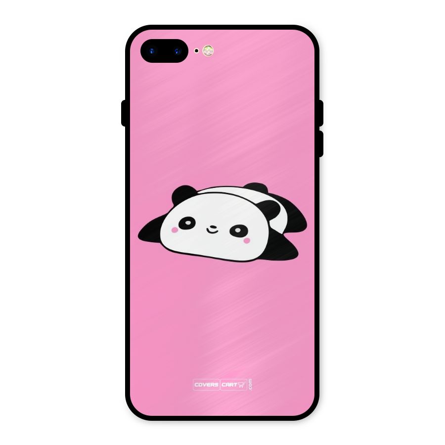 Cute Lazy Panda Metal Back Case for iPhone 7 Plus