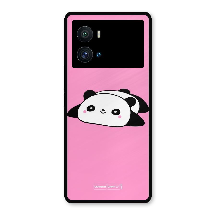 Cute Lazy Panda Metal Back Case for iQOO 9 Pro