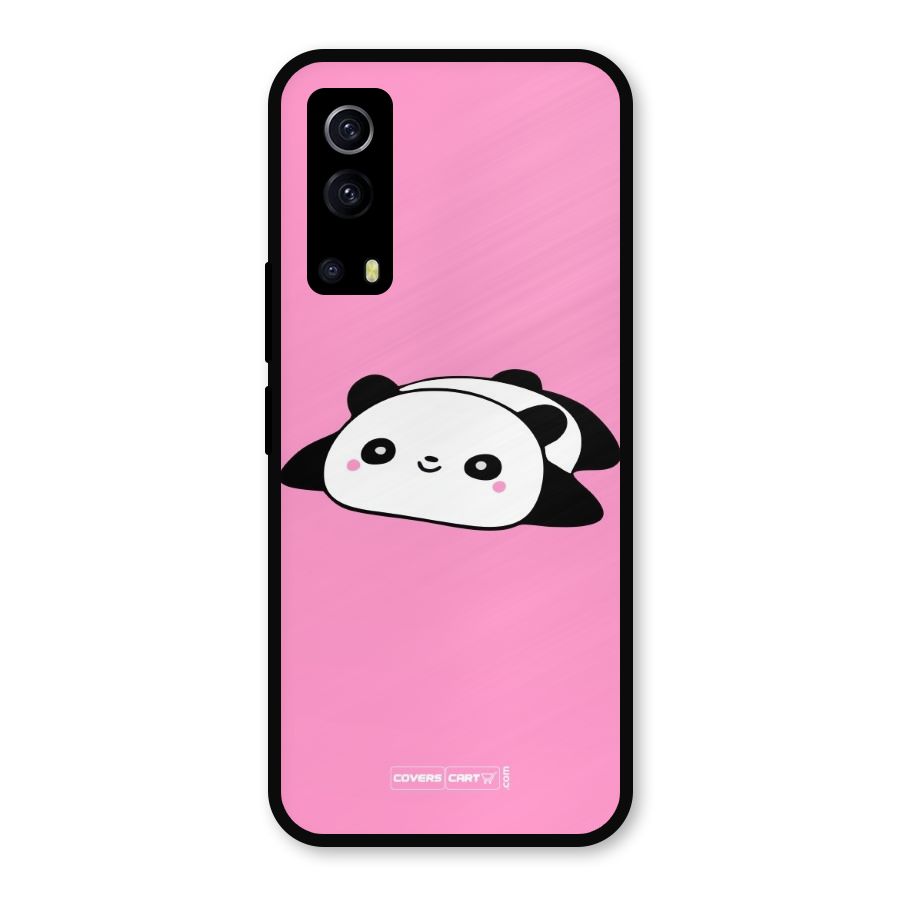 Cute Lazy Panda Metal Back Case for iQOO Z3