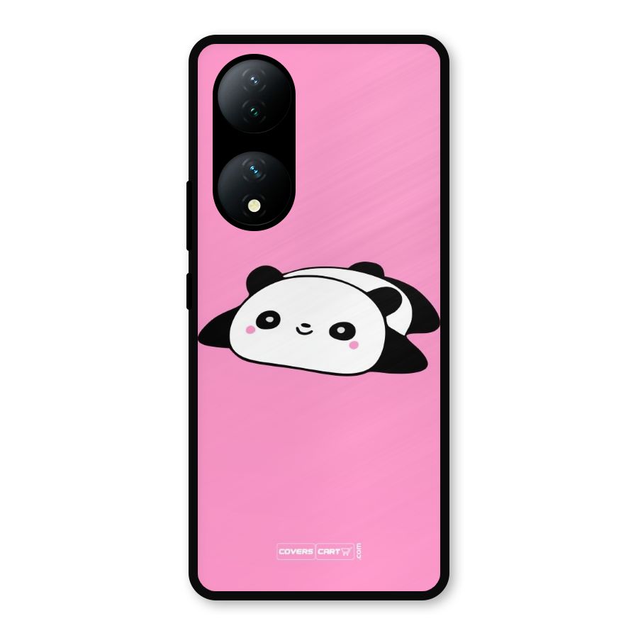 Cute Lazy Panda Metal Back Case for iQOO Z7s