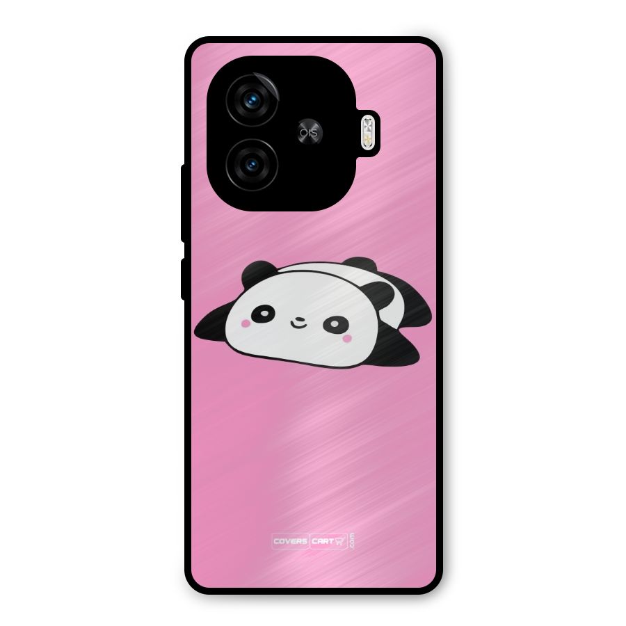 Cute Lazy Panda Metal Back Case for iQOO Z9 Turbo