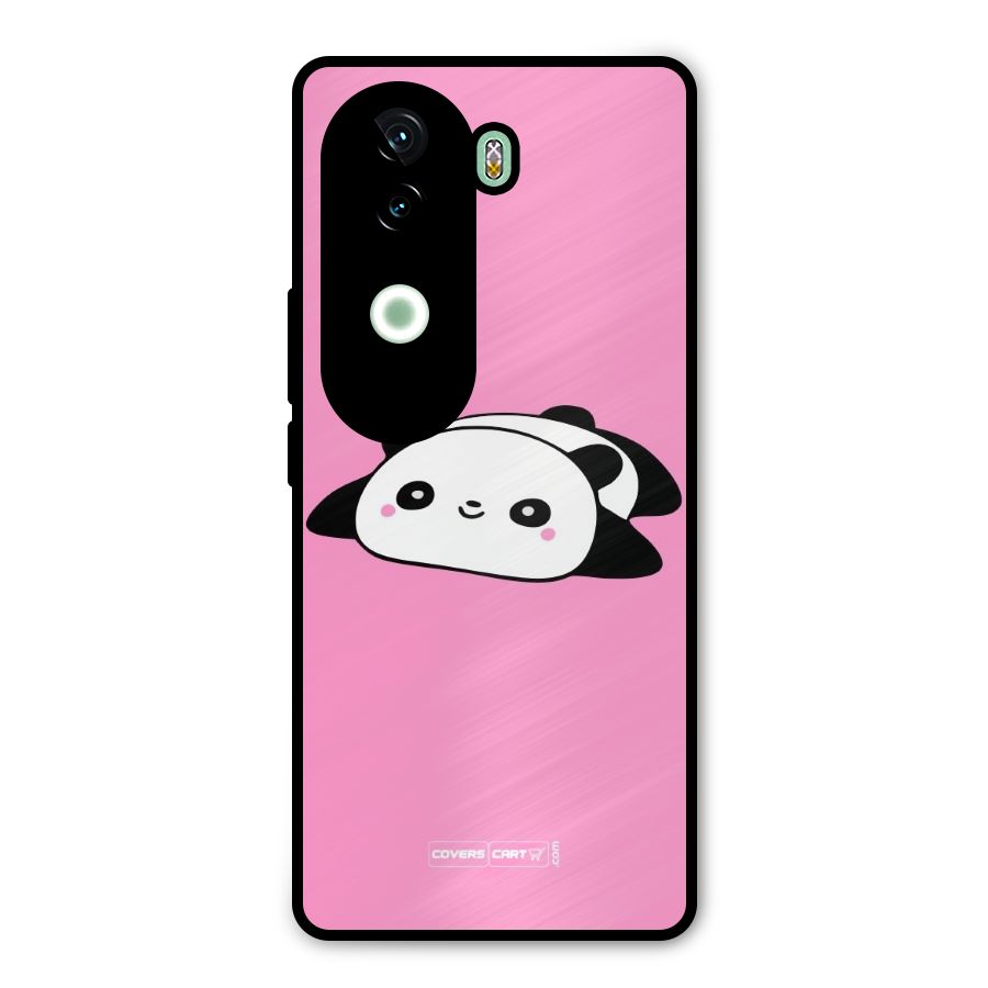 Cute Lazy Panda Metal Back Case for iQOO Z9s
