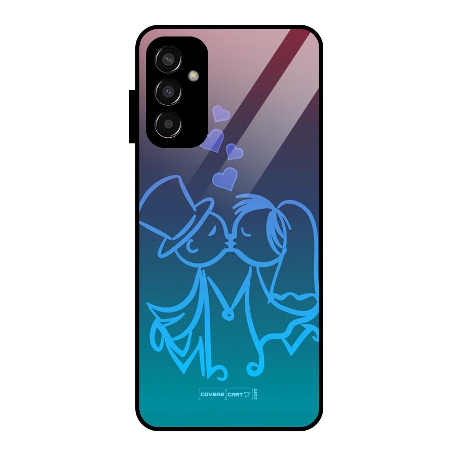 Cute Love Glass Back Case for Galaxy F13
