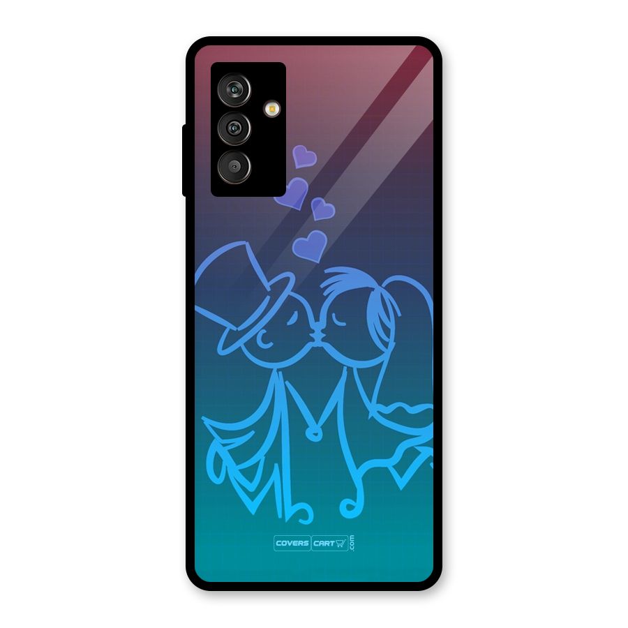 Cute Love Glass Back Case for Galaxy M13