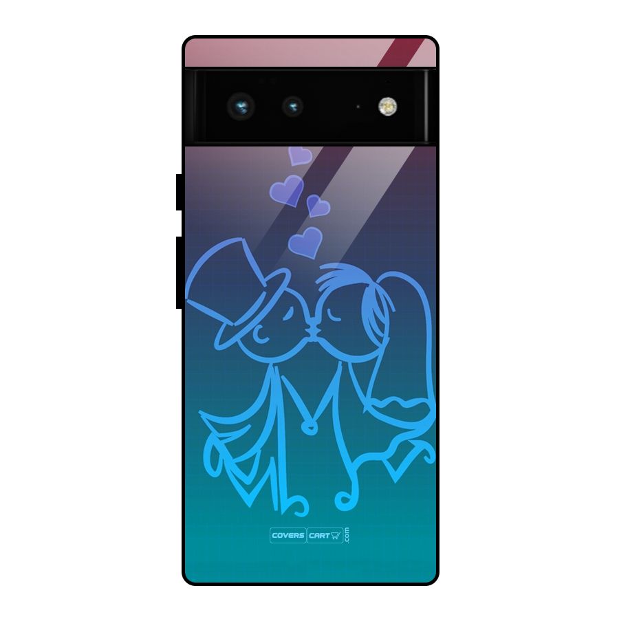 Cute Love Glass Back Case for Google Pixel 6