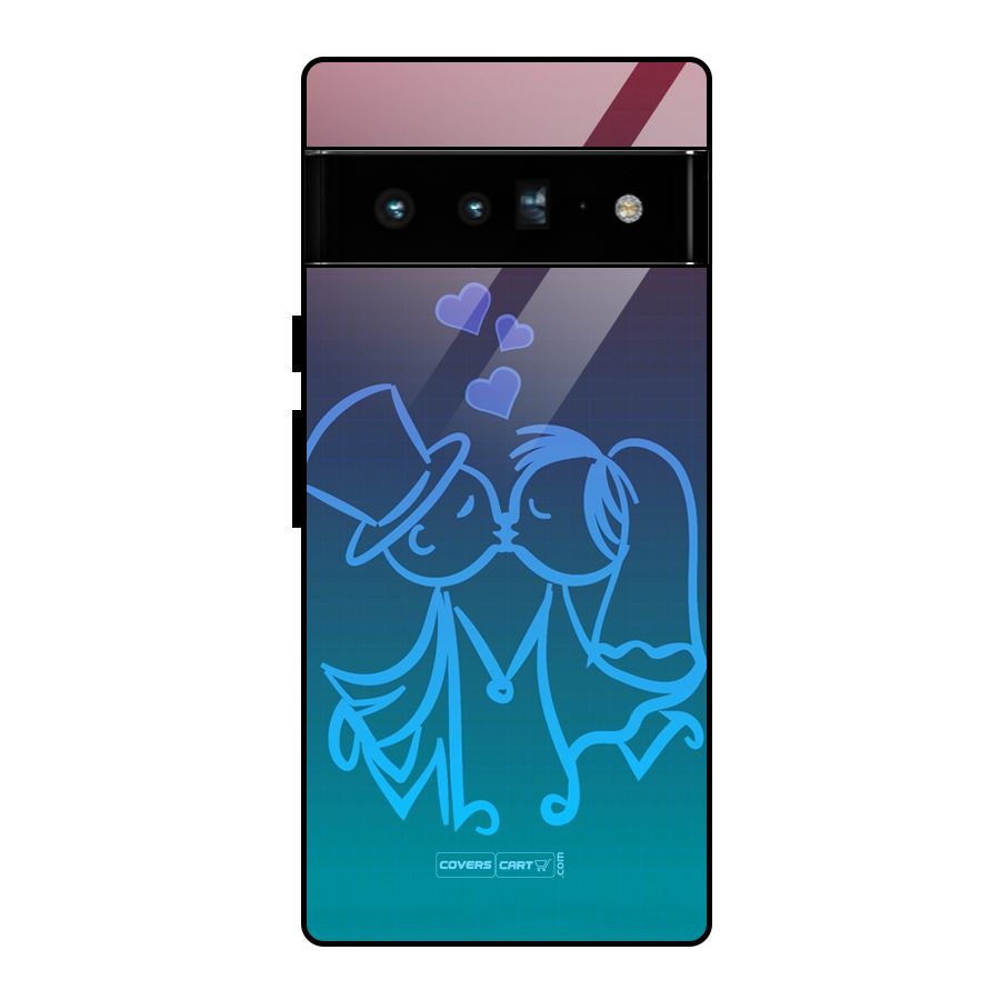 Cute Love Glass Back Case for Google Pixel 6 Pro