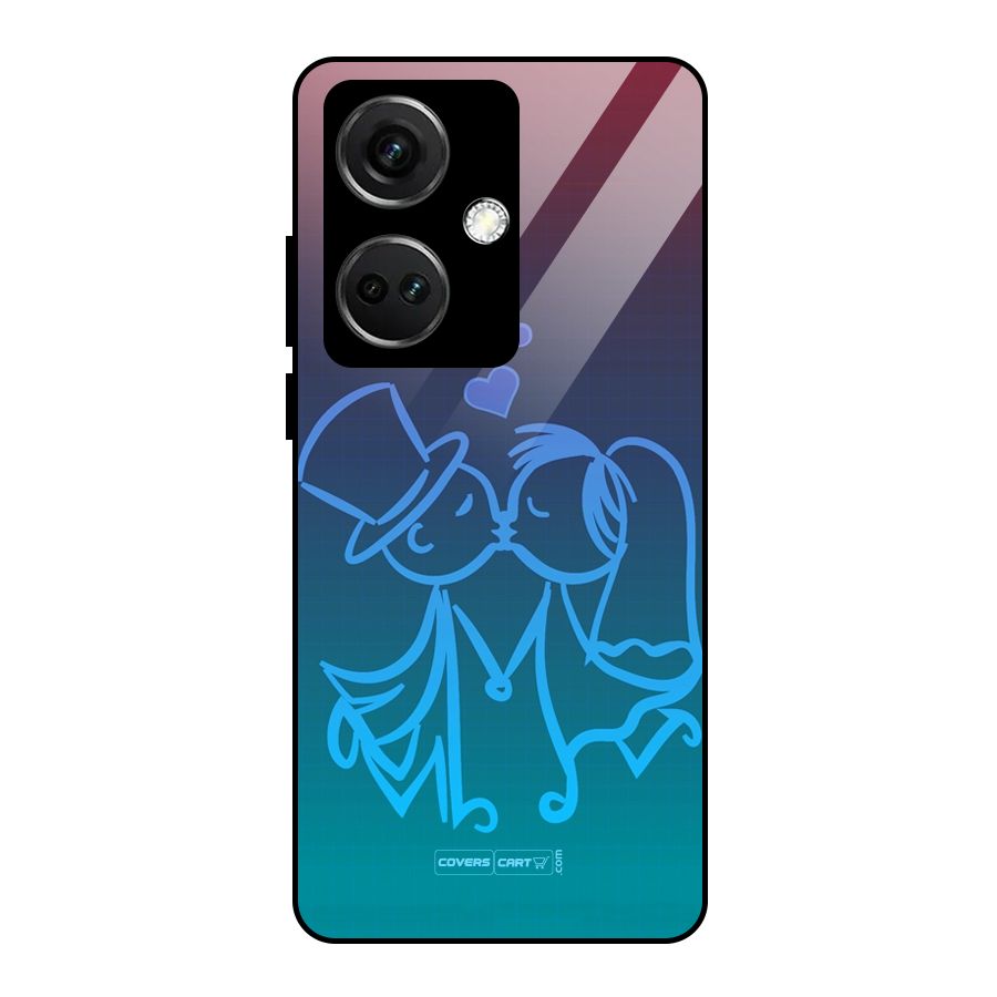 Cute Love Glass Back Case for OnePlus Nord CE 3 5G
