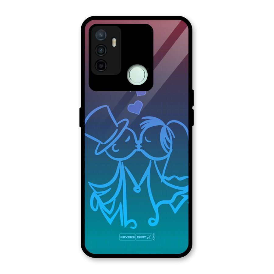 Cute Love Glass Back Case for Oppo A53