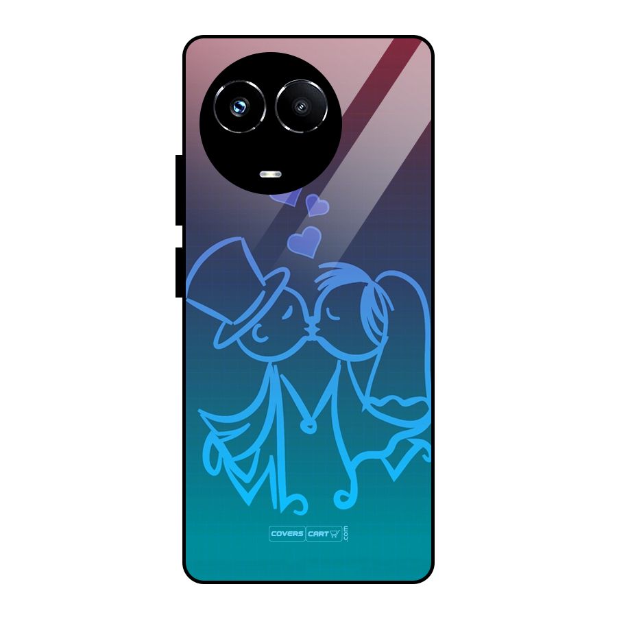 Cute Love Glass Back Case for Realme 11X
