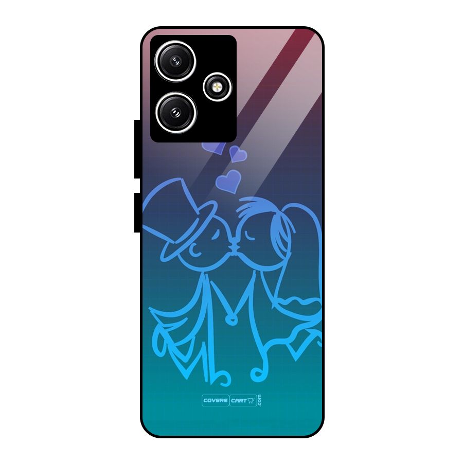 Cute Love Glass Back Case for Redmi 12 5G