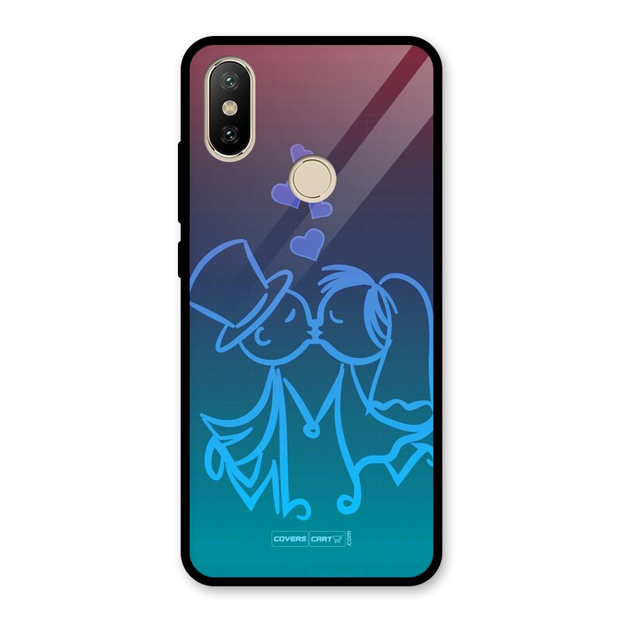 Cute Love Glass Back Case for Redmi A2