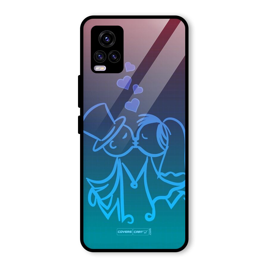 Cute Love Glass Back Case for Vivo V20 2021
